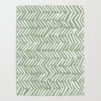 Rustic Herringbone Sage Green Poster Gallery Image 4