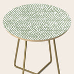 Rustic Herringbone Sage Green Side Table Gallery Image 2