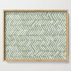 Rustic Herringbone Sage Green Serving Tray Gallery Image 1