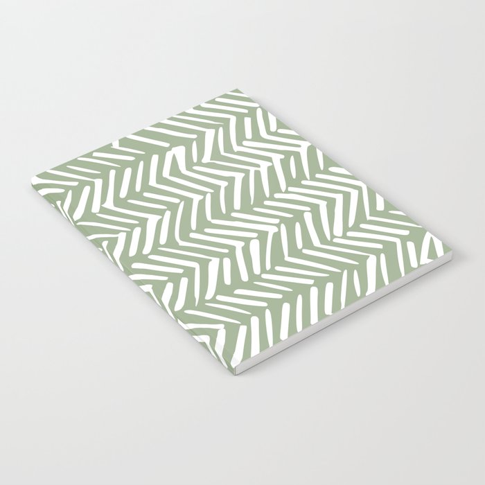 Rustic Herringbone Sage Green Notebook Gallery Image 2