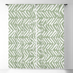 Rustic Herringbone Sage Green Window Curtain Gallery Image 5