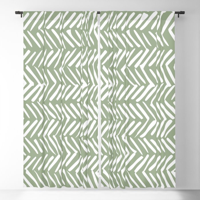 Rustic Herringbone Sage Green Window Curtain Gallery Image 5