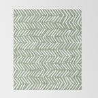 Rustic Herringbone Sage Green Throw Blanket Gallery Image 2