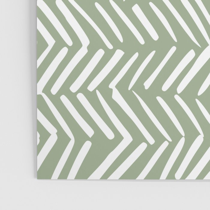 Rustic Herringbone Sage Green Poster Gallery Image 3