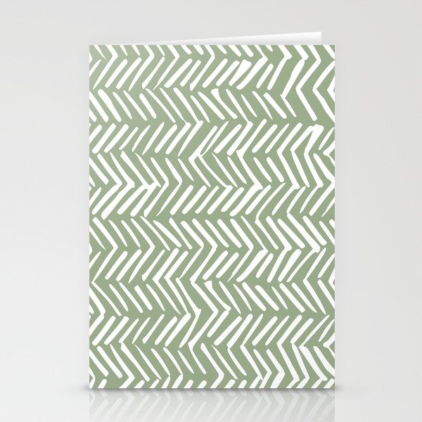 Rustic Herringbone Sage Green Stationery Card Gallery Image 1