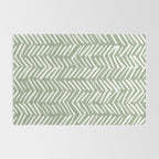 Rustic Herringbone Sage Green Rug Gallery Image 2