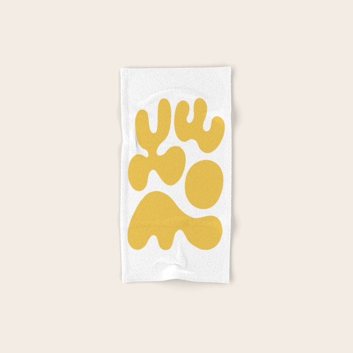 Mid Century Modern Abstract Organic Shapes 337 Yellow Bath Towel Gallery Image 1