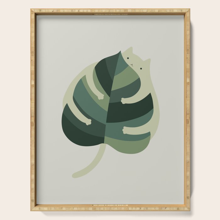 Monstera Cat Hug Serving Tray Gallery Image 1