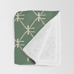 Bows & Ribbons Pattern XXVI Natural Green Throw Blanket Gallery Image 3