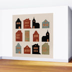 houses retro fall abstract geometric Wall Mural Gallery Image 2