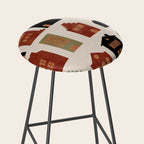 houses retro fall abstract geometric Stool Gallery Image 2