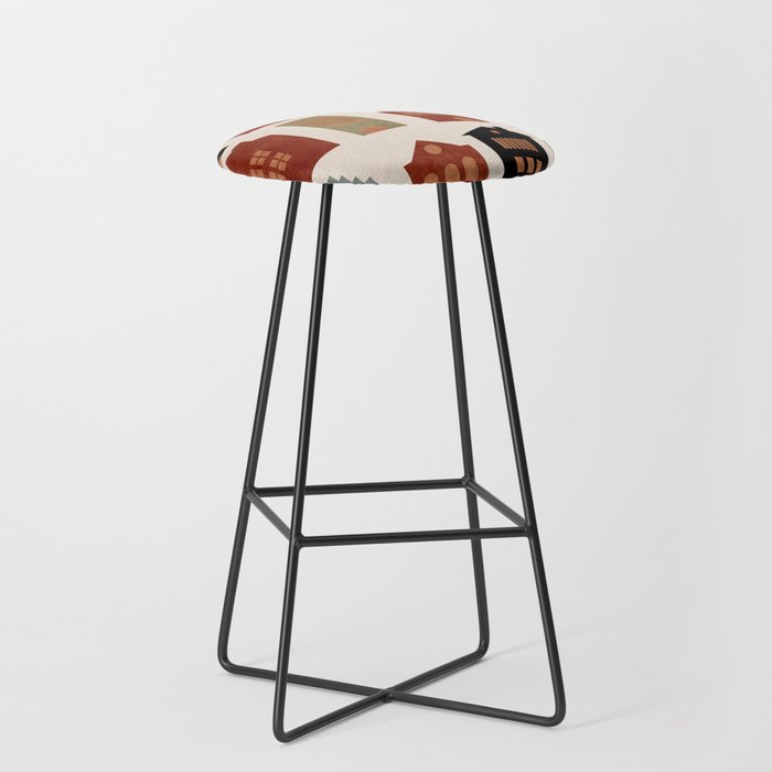 houses retro fall abstract geometric Stool Gallery Image 1