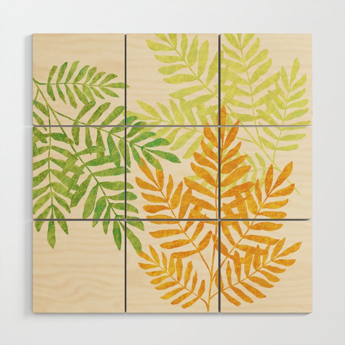 Bright Young Ferns Wood Wall Art Gallery Image 1