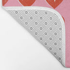 Love Hearts - red on pink Bath Mat Gallery Image 2