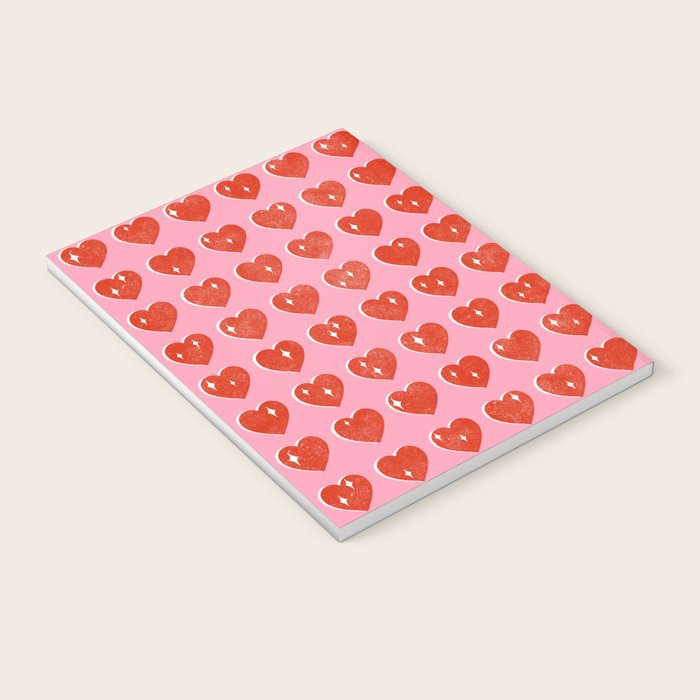 Love Hearts - red on pink Notebook Gallery Image 3