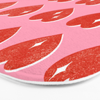 Love Hearts - red on pink Bath Mat Gallery Image 3