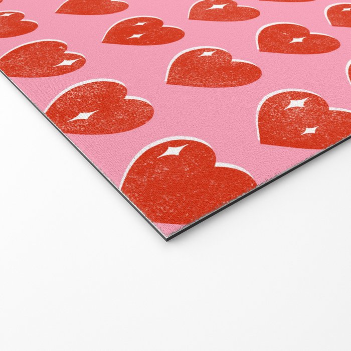 Love Hearts - red on pink Welcome Mat Gallery Image 2
