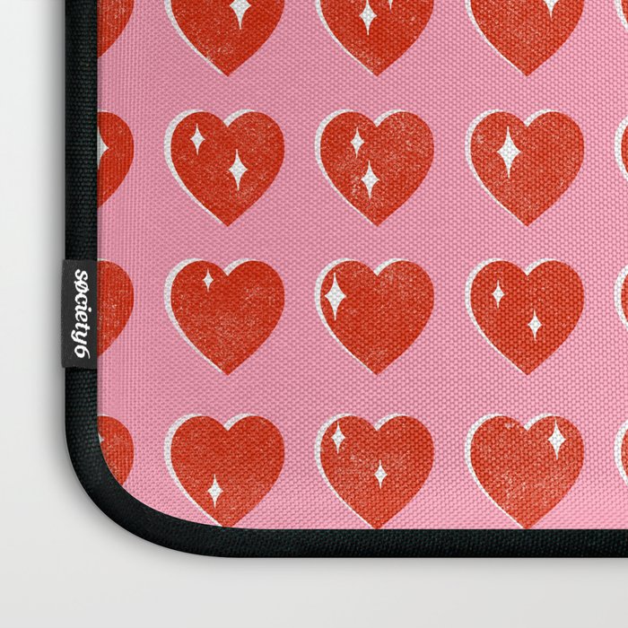 Love Hearts - red on pink Laptop Sleeve Gallery Image 3