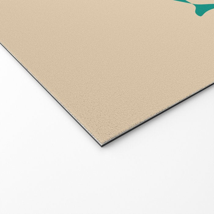 Mid-Century Modern Minimalist Fish Trio in Mid Mod Turquoise Teal, Mustard, Orange, and Beige Welcome Mat Gallery Image 2
