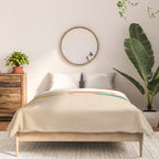 Mid-Century Modern Minimalist Fish Trio in Mid Mod Turquoise Teal, Mustard, Orange, and Beige Comforter Gallery Image 3
