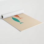 Mid-Century Modern Minimalist Fish Trio in Mid Mod Turquoise Teal, Mustard, Orange, and Beige Yoga Mat Gallery Image 2