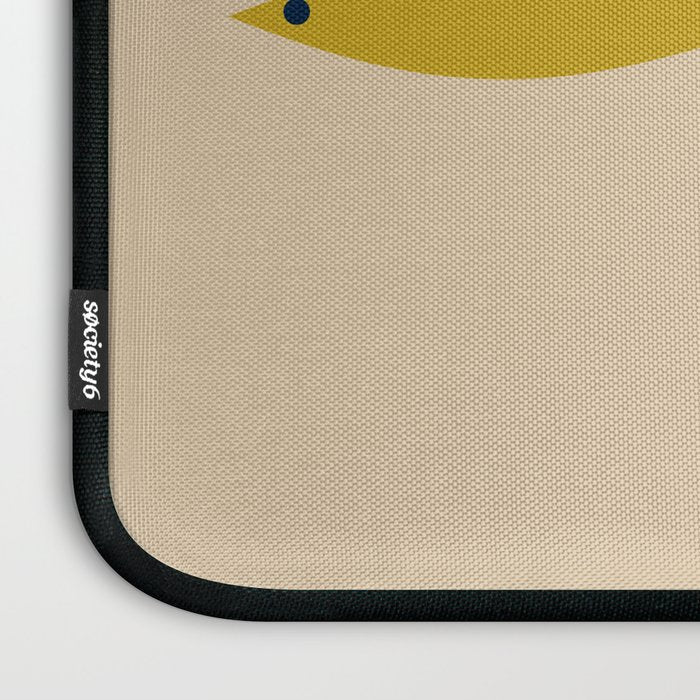 Mid-Century Modern Minimalist Fish Trio in Mid Mod Turquoise Teal, Mustard, Orange, and Beige Laptop Sleeve Gallery Image 3