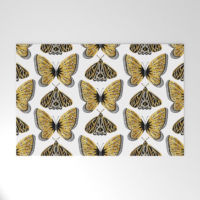 Golden Butterfly & Moth Welcome Mat Gallery Image 1