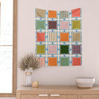 Colorful Geometric Block Grid Wall Tapestry Gallery Image 2
