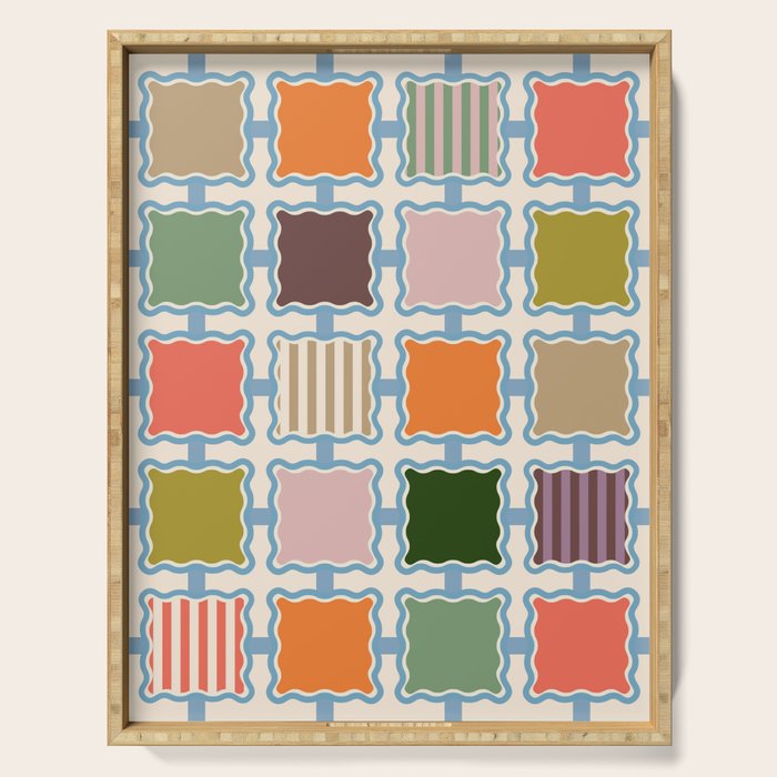 Colorful Geometric Block Grid Serving Tray Gallery Image 1