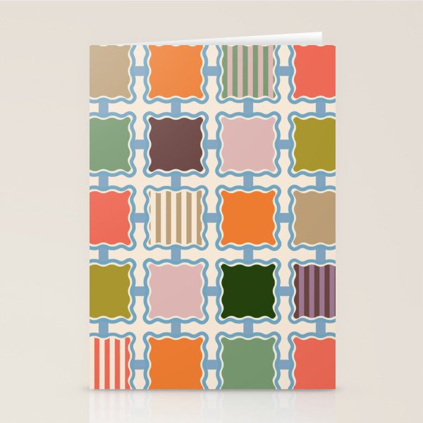 Colorful Geometric Block Grid Stationery Card Gallery Image 2