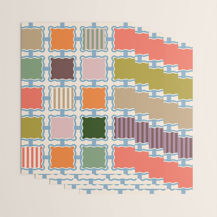 Colorful Geometric Block Grid Wrapping Paper Gallery Image 3