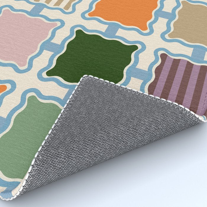 Colorful Geometric Block Grid Rug Gallery Image 4