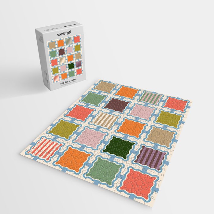 Colorful Geometric Block Grid Jigsaw Puzzle Gallery Image 2