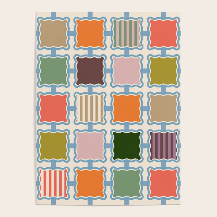 Colorful Geometric Block Grid Poster Gallery Image 4