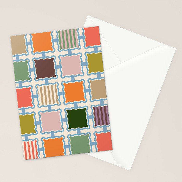 Colorful Geometric Block Grid Stationery Card Gallery Image 2