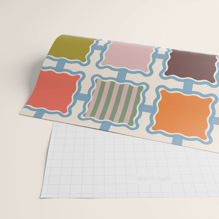 Colorful Geometric Block Grid Wrapping Paper Gallery Image 2