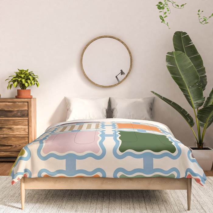 Colorful Geometric Block Grid Comforter Gallery Image 3