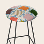 Colorful Geometric Block Grid Stool Gallery Image 2