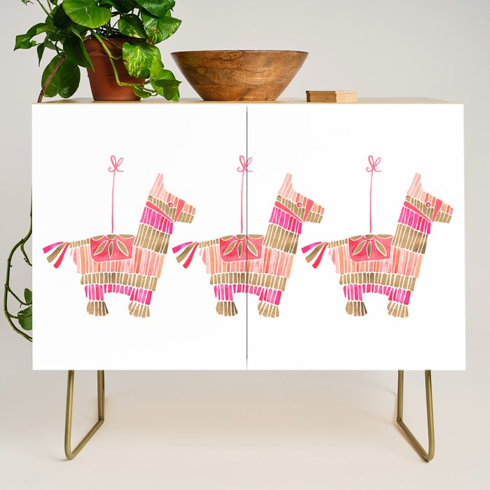 Mexican Donkey PinÌata - Pink & Rose Gold Palette Credenza Gallery Image 1