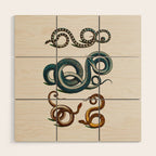 Albertus Seba Coiled Big Blue  Wood Wall Art Gallery Image 1