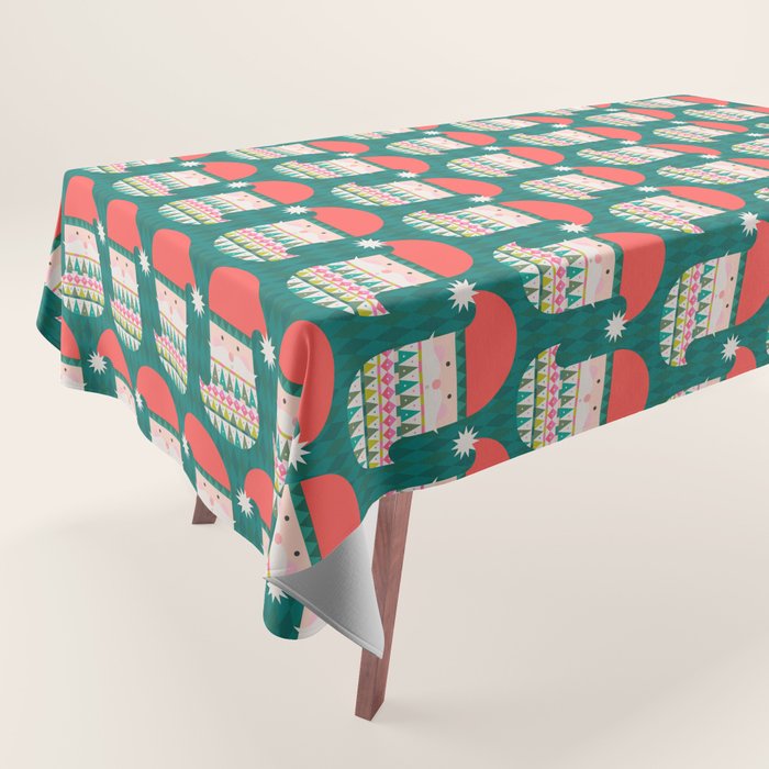 Happy Holidays Santa Claus Tablecloth Gallery Image 1