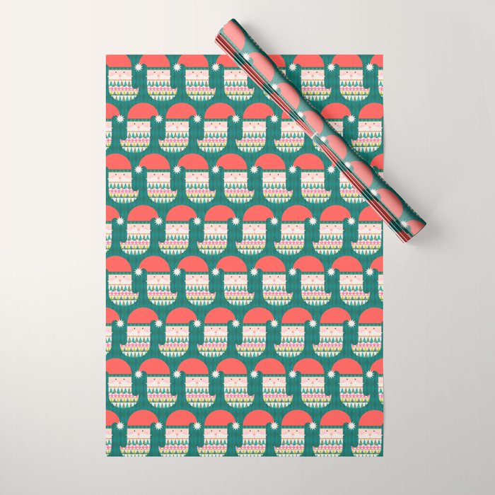 Happy Holidays Santa Claus Wrapping Paper Gallery Image 1