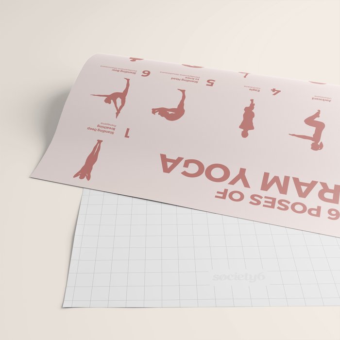 The 26 Poses OF Bikram Yoga Peach  Wrapping Paper Gallery Image 2
