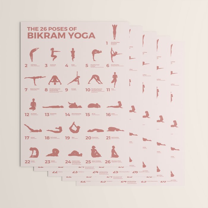 The 26 Poses OF Bikram Yoga Peach  Wrapping Paper Gallery Image 3