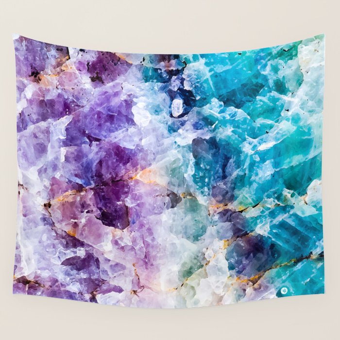 Multicolor quartz texture Wall Tapestry Gallery Image 1