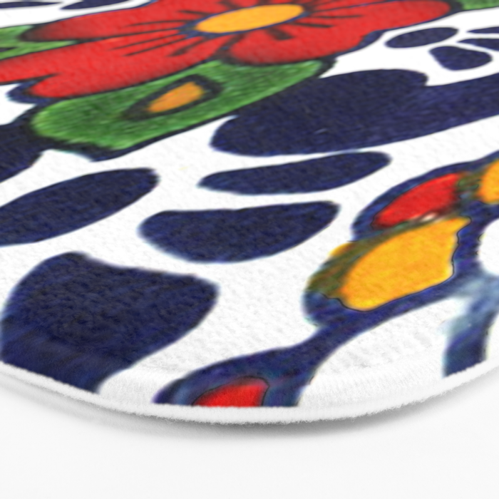 talavera mexican tile in blu Bath Mat Gallery Image 3