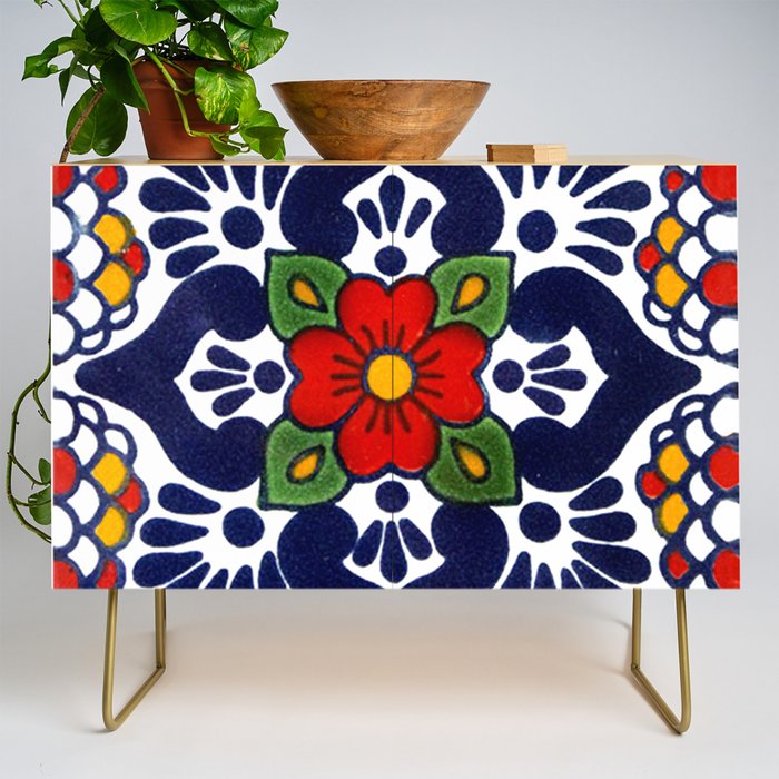 talavera mexican tile in blu Credenza Gallery Image 1