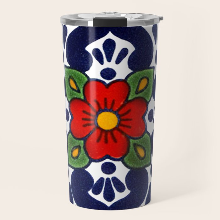 talavera mexican tile in blu Travel Mug Gallery Image 1