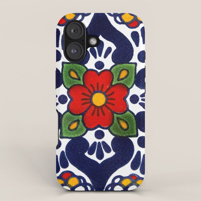 talavera mexican tile in blu iPhone Case Gallery Image 1
