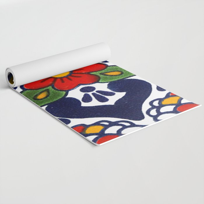 talavera mexican tile in blu Yoga Mat Gallery Image 2